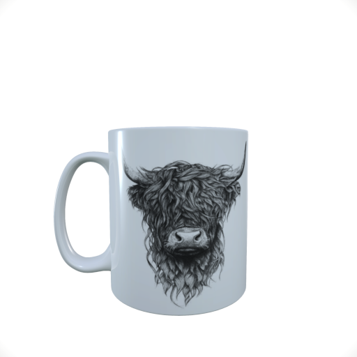 Highland Cow Ceramic Mug, Highland Cow Mug, Highland Cow Latte